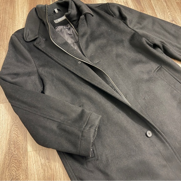 Men's Kenneth Cole Black Pea Coat - Picture 3 of 6